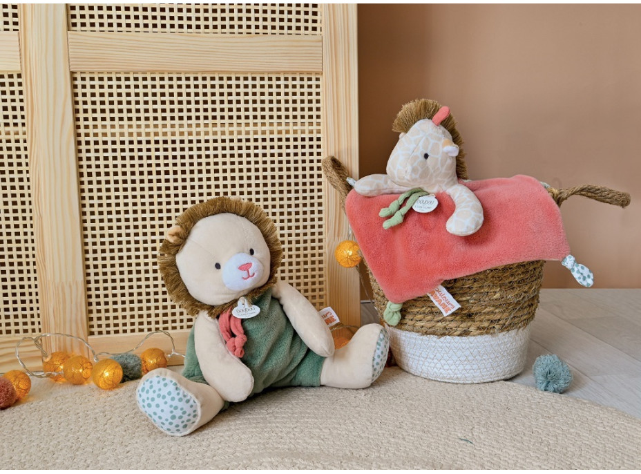 Doudou Plyšový muchláčik žirafa Couleurs Savane 25 cm