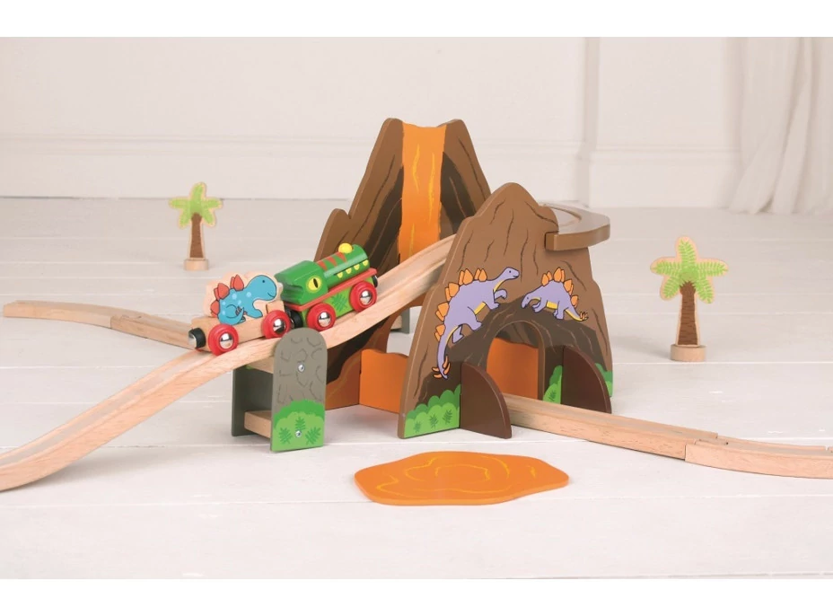 Bigjigs Rail Drevená vláčikodráha dinosaury