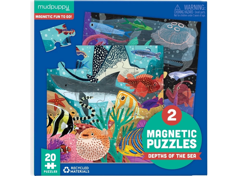 Mudpuppy Magnetické puzzle Hlbiny morí 2x20 dielikov