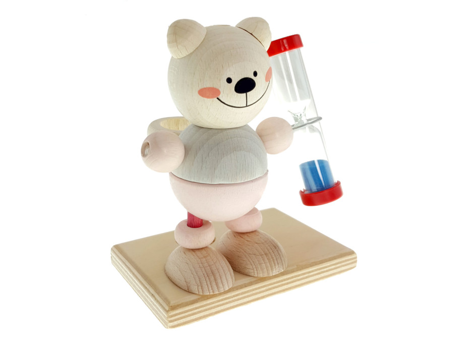 Hess Stojanček s presýpacími hodinami medvedík ružový Hess Stojanček s presýpacími hodinami medvedík ružový