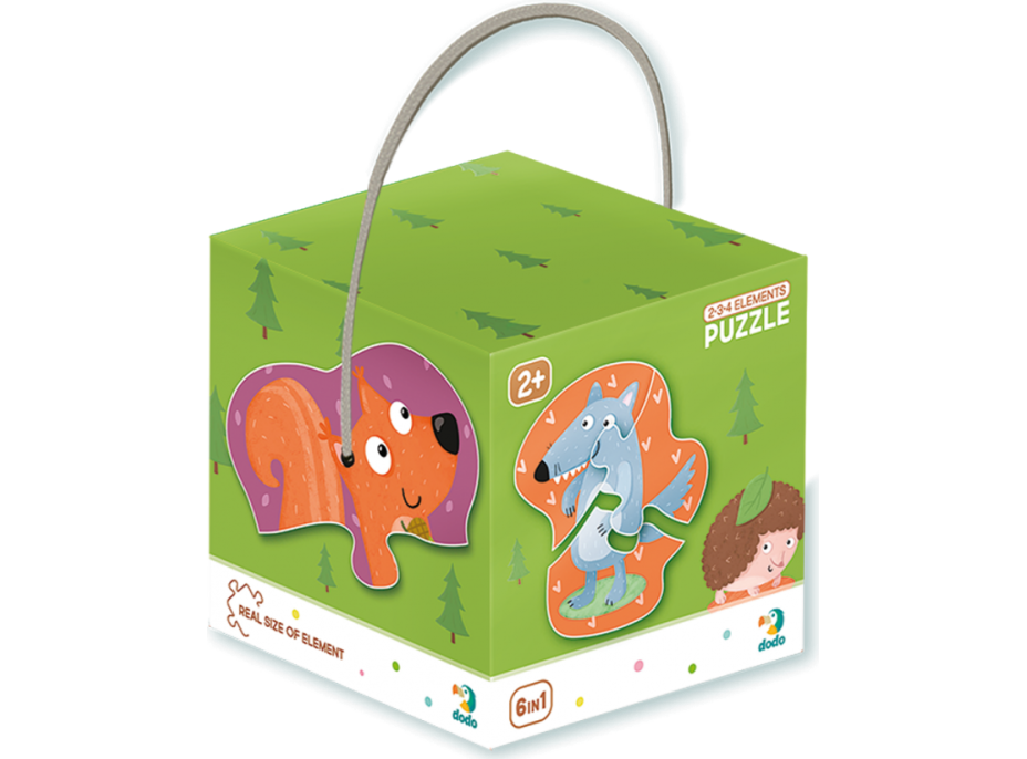 DODO Puzzle Zvieratká v lese 6v1 (2,3,4 dieliky)
