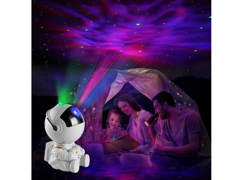 Nočná LED lampička/projektor s diaľkovým ovládačom UNIVERSE - biela