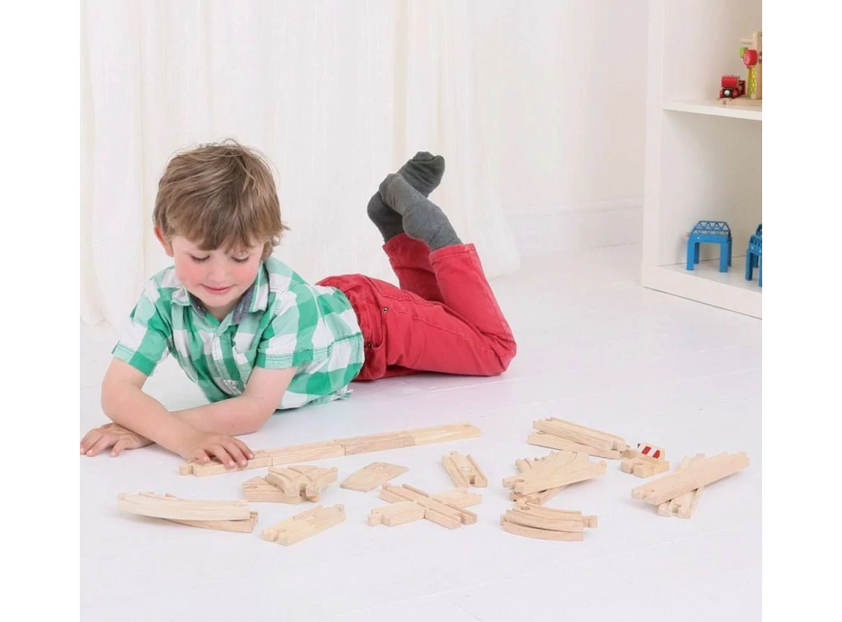 Bigjigs Rail Drevené koľaje set 25 dielov