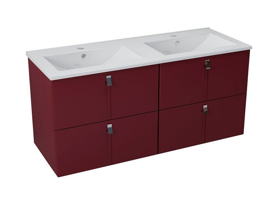 Sapho MITRA umývadlová skrinka s umývadlom 150x55x46 cm, bordó 2XMT0731601-150