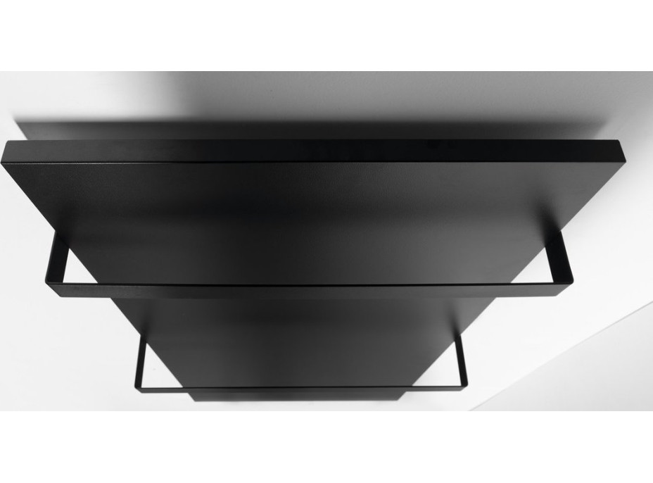 Sapho ENIS kúpeľňový sálavý vykurovací panel 600W, 590x1200 mm, držiaky uterákov, IP44, čierna mat RH600B-2