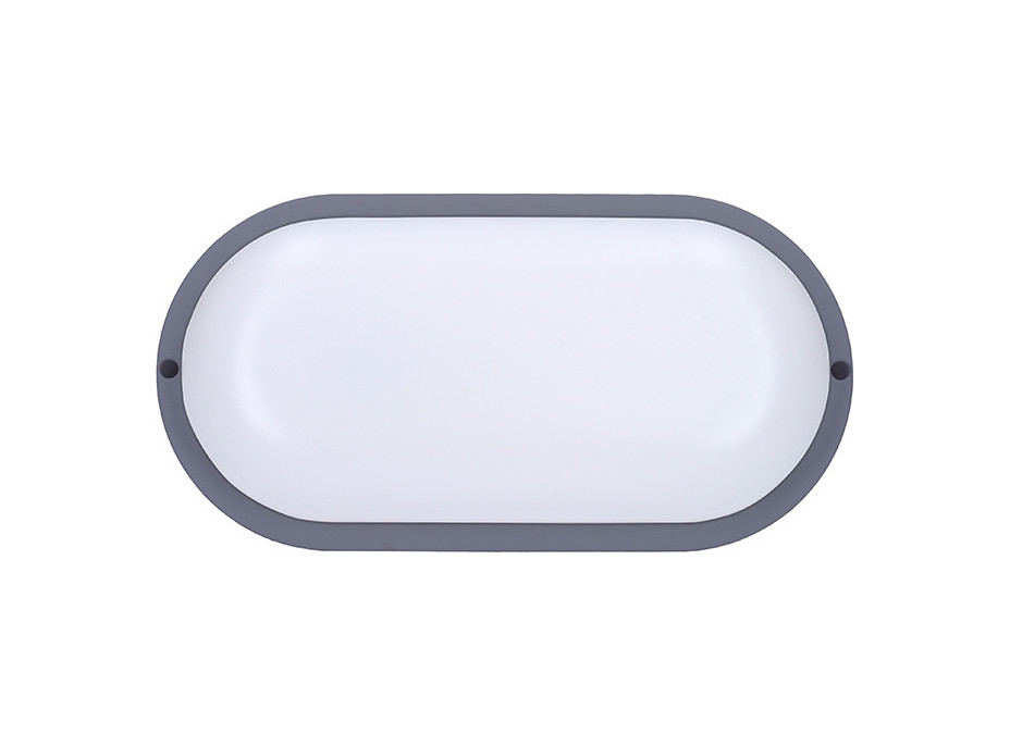 Solight LED vonkajšie osvetlenie oválne, 13W, 910lm, 4000K, IP54, 21cm, šedá farba