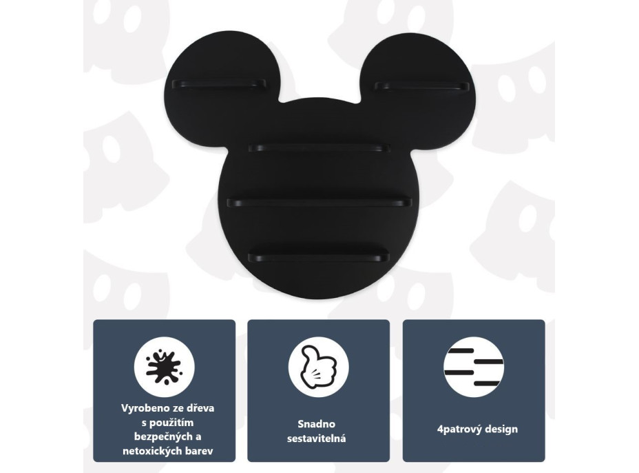 Detská polička Mickey Mouse - čierna