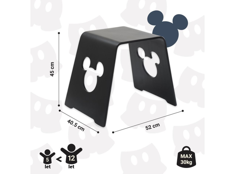 Detská stolička s výrezom Mickey Mouse - čierna