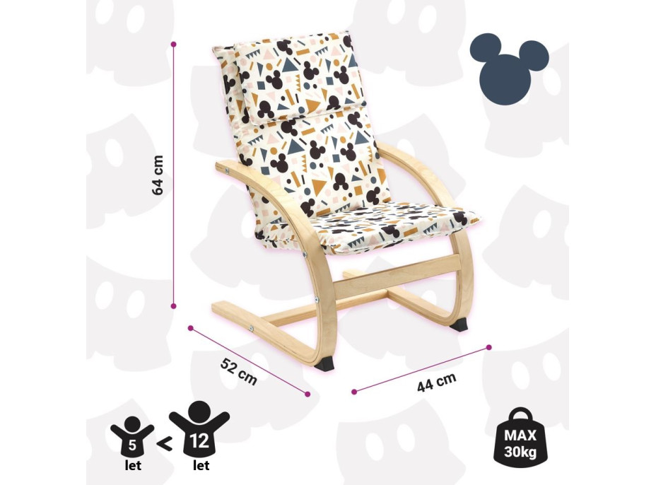 Detské kreslo Mickey Mouse - geometric