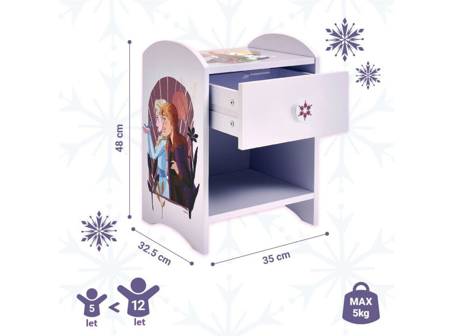 Nočný stolík Disney Frozen - fialový