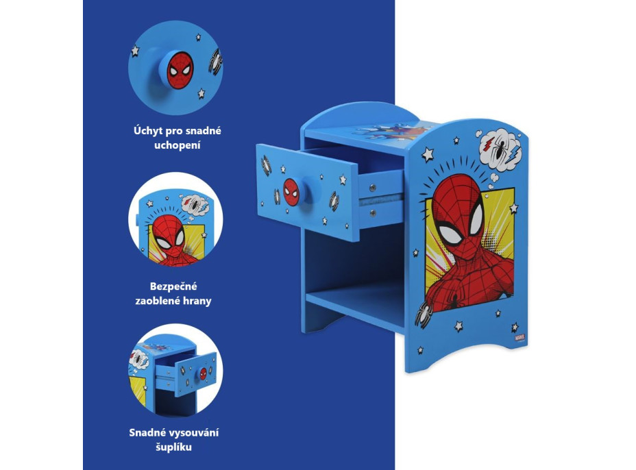Nočný stolík Spiderman - modrý