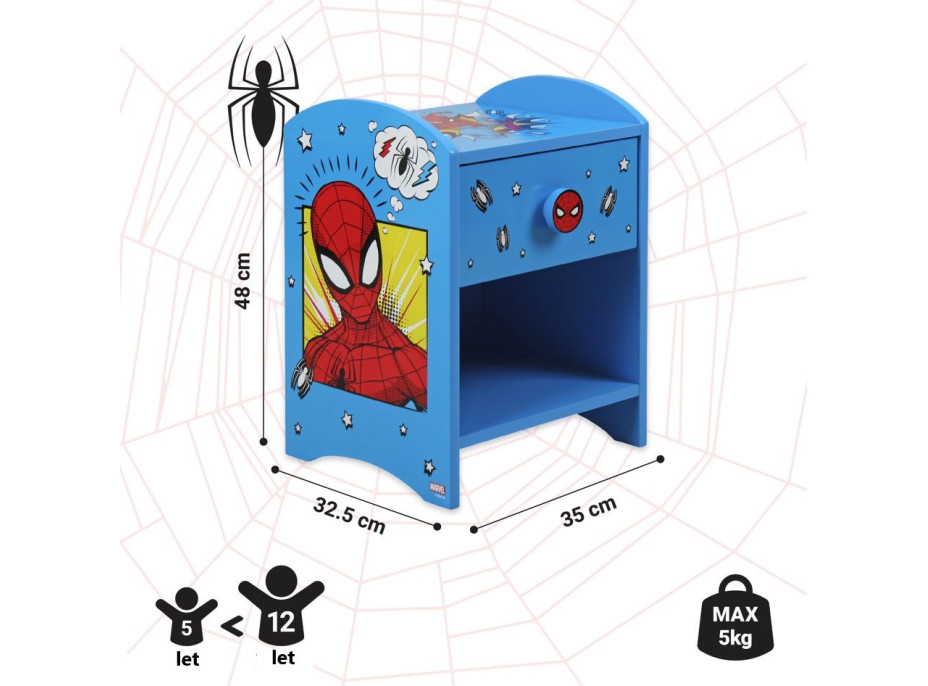 Nočný stolík Spiderman - modrý