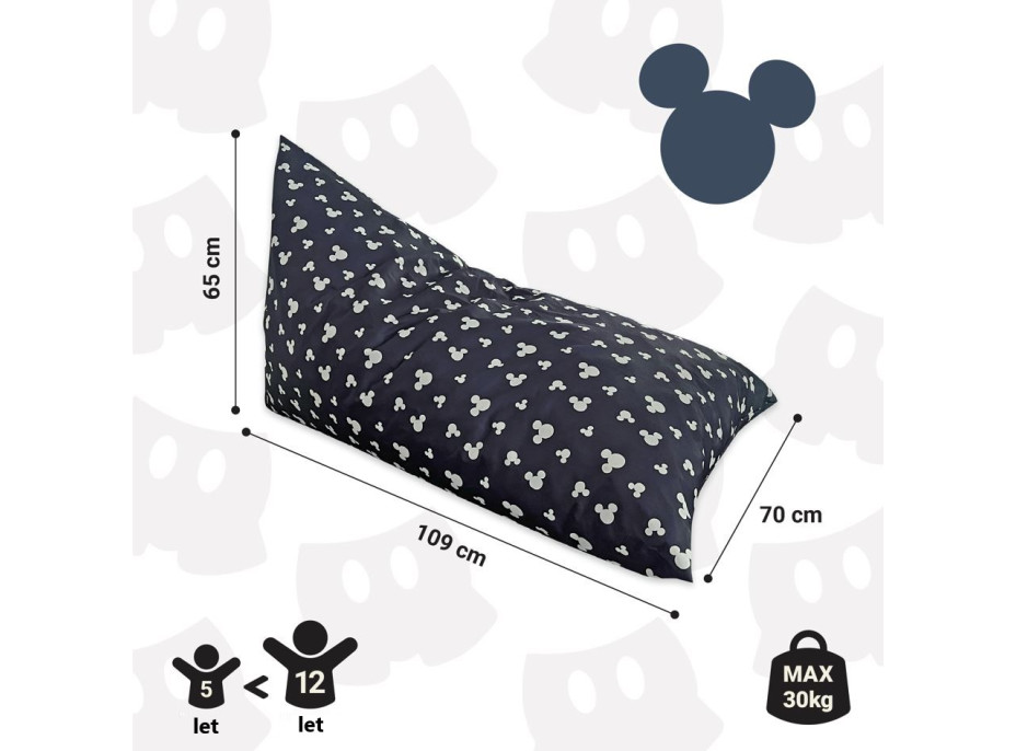 Sedací vak triangle Mickey Mouse - čierny