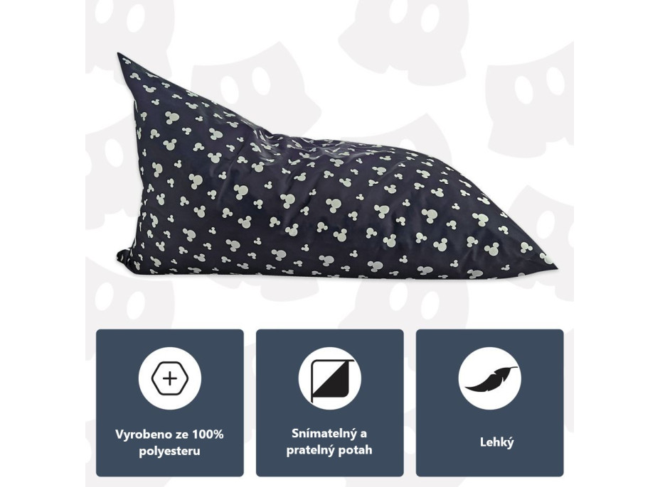 Sedací vak triangle Mickey Mouse - čierny