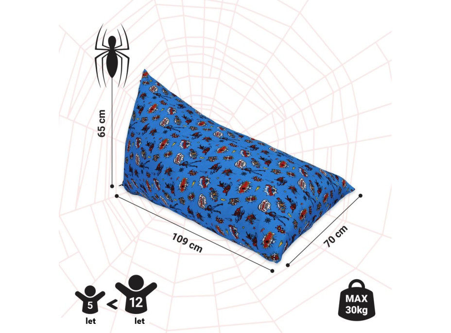 Sedací vak triangle Spiderman - modrý