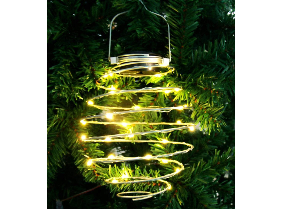 Dekoračné solárne LED osvetlenie LAMPION - 19 cm - teplá biela