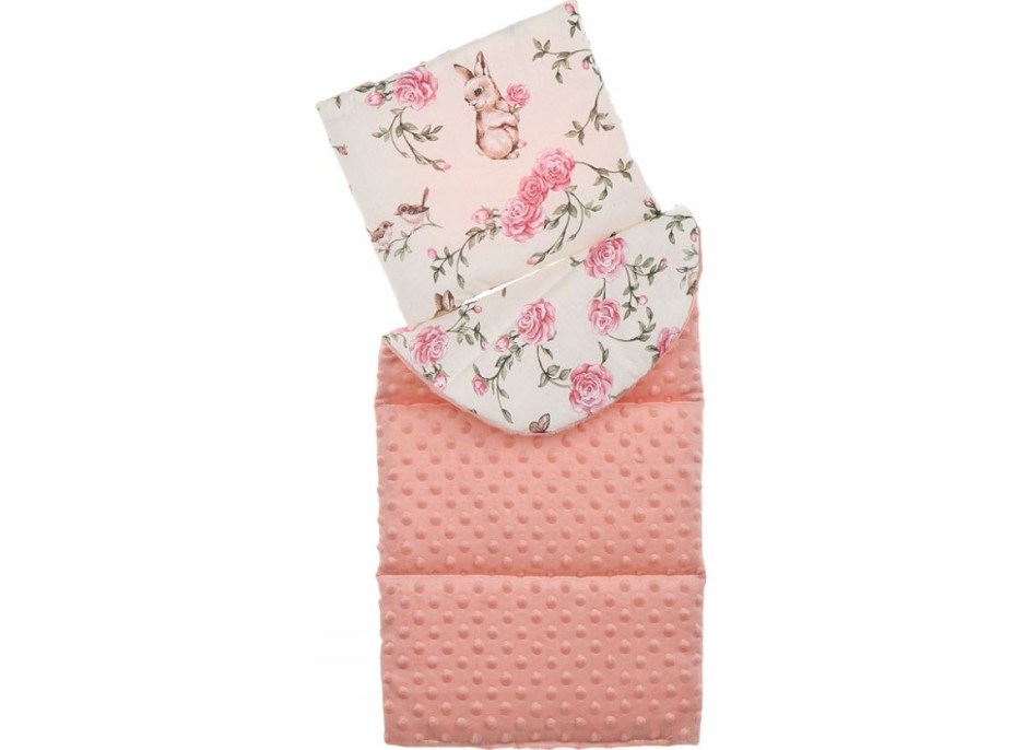 Obojstranné hniezdočko (kokon) pre bábätko - BABYMAM PREMIUM set 7v1 - Tajomná záhrada s marhuľovou minkou