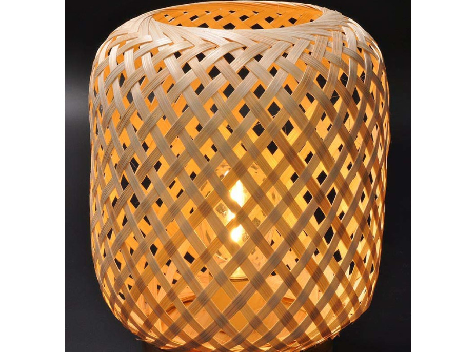 Solight ratanová LED lampáš s LED žiarovkou, teplá biela, 3x AAA, 19cm