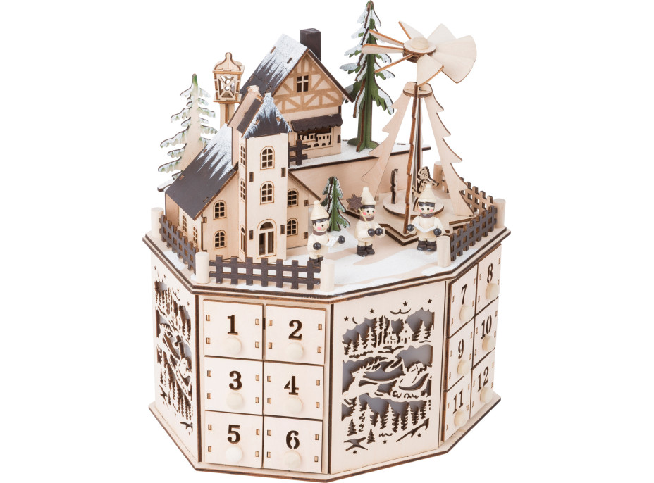 small foot Adventný kalendár s vianočnou pyramídou