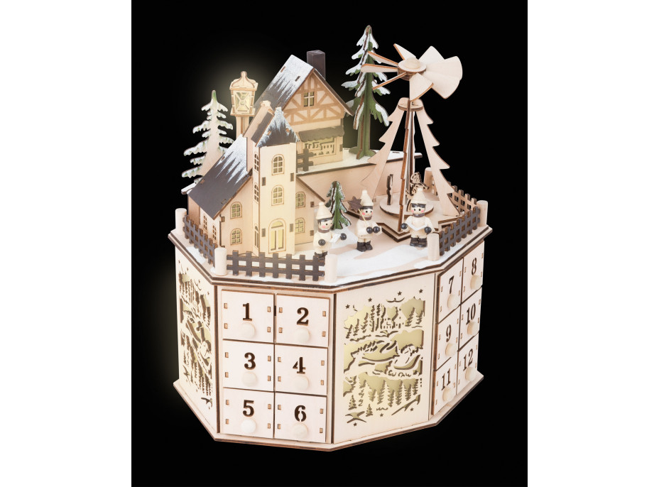 small foot Adventný kalendár s vianočnou pyramídou