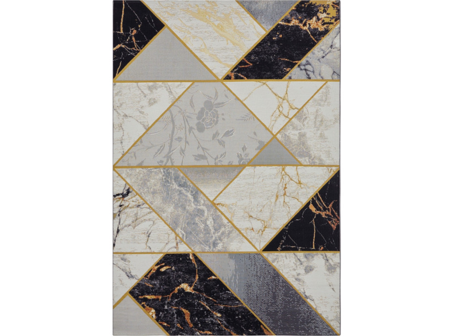 Kusový koberec Flair 105610 Noble Black Grey Gold – na von aj na doma