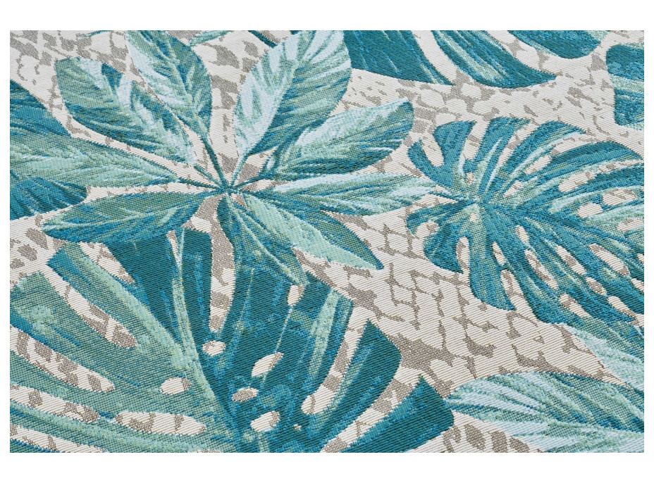 Kusový koberec Flair 105618 Tropical Leaves Turqouise – na von aj na doma