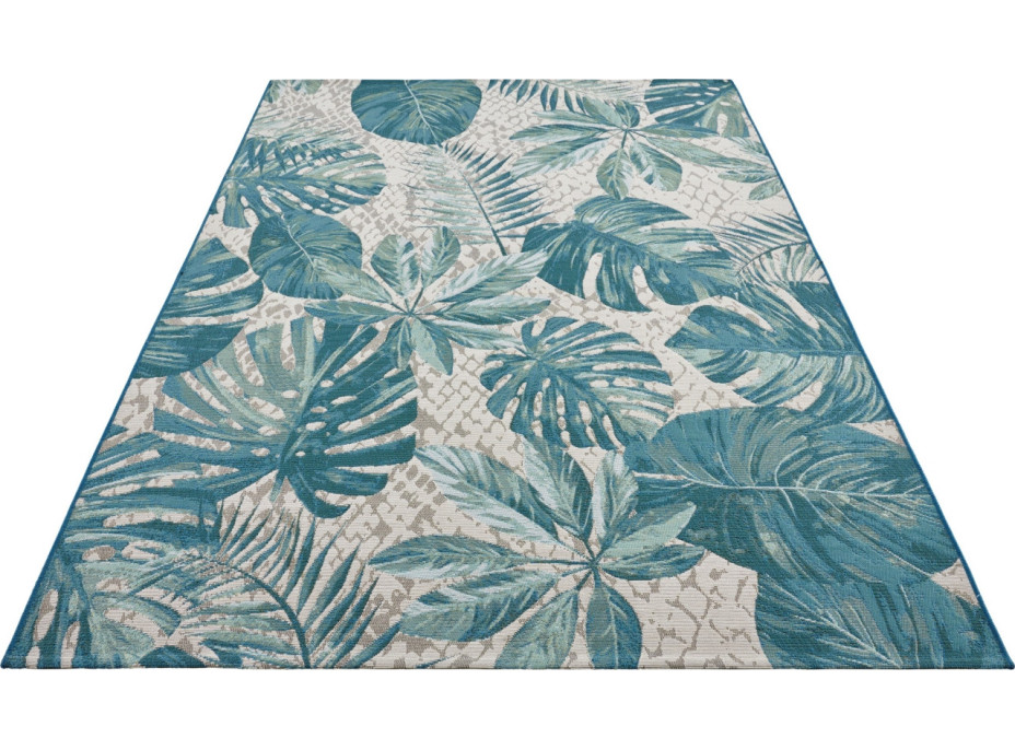 Kusový koberec Flair 105618 Tropical Leaves Turqouise – na von aj na doma