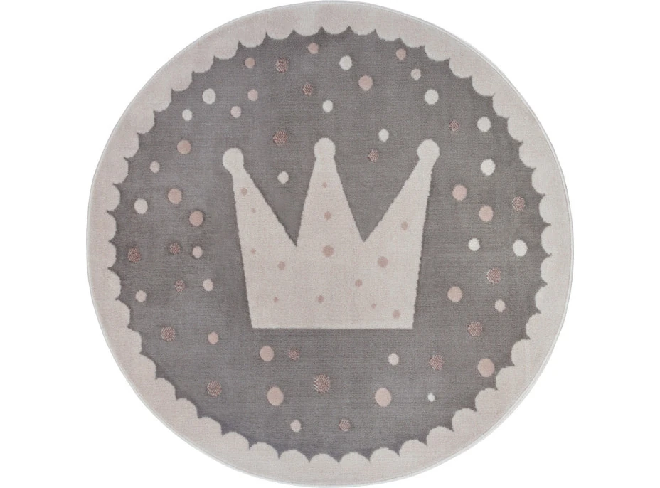 Detský koberec Adventures 105969 Cream Grey kruh