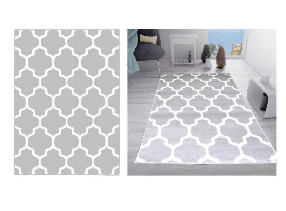 Kusový koberec VELVET Maroko - 100x150 cm - svetlo šedý