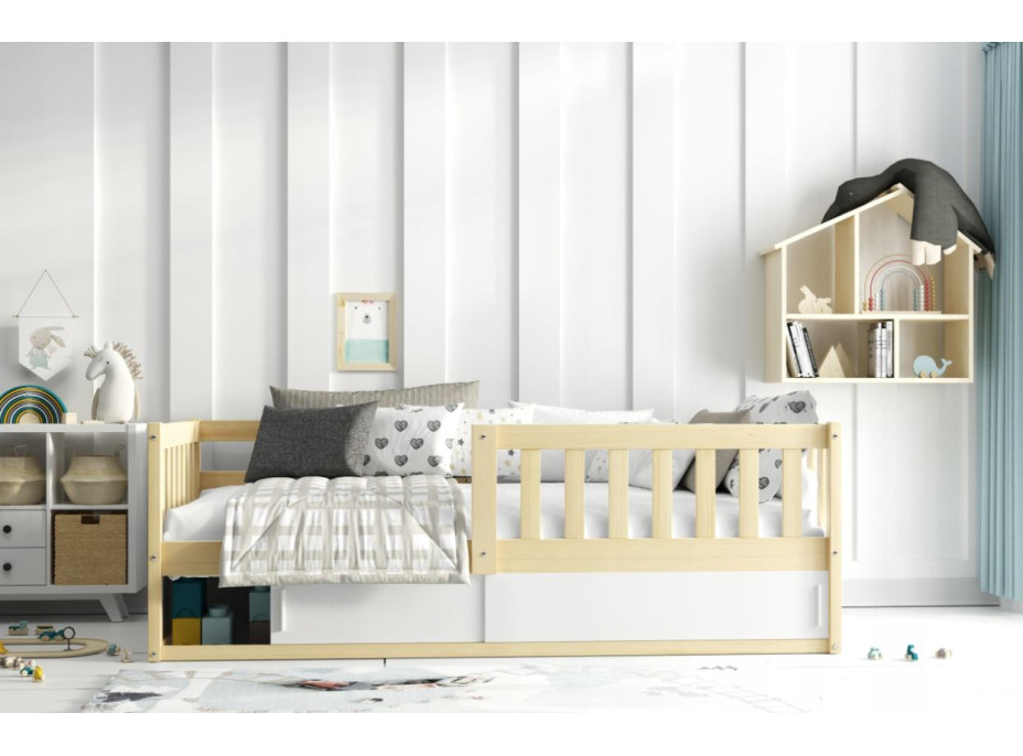 Detská posteľ s úložným priestorom SMART 160x80 cm - prírodná