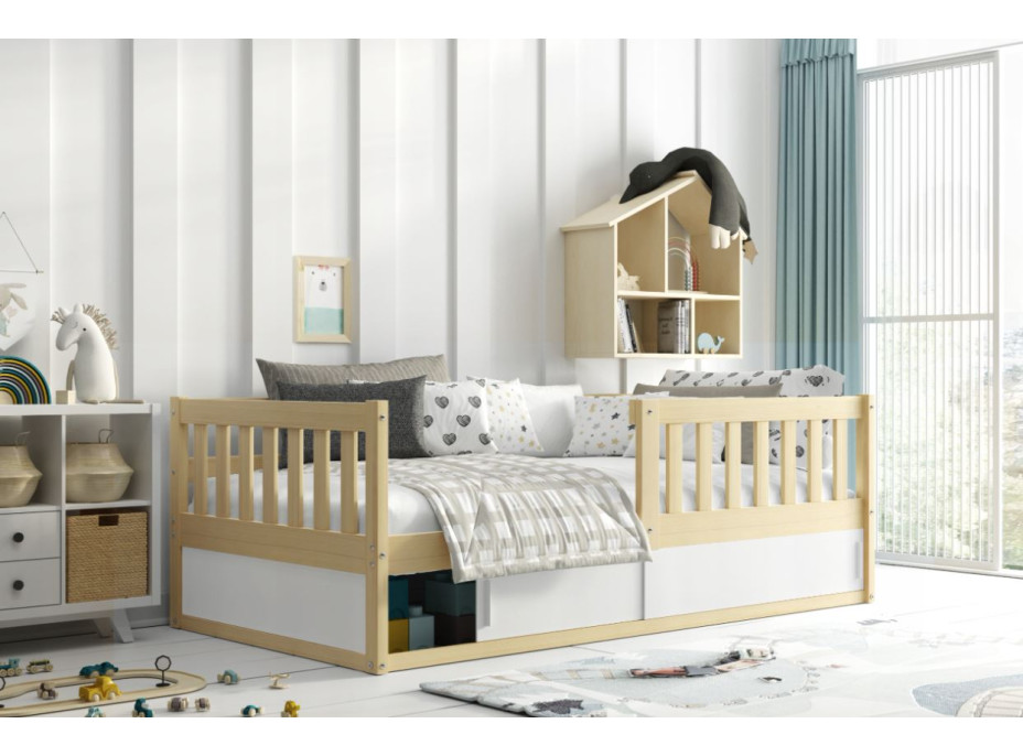 Detská posteľ s úložným priestorom SMART 160x80 cm - prírodná