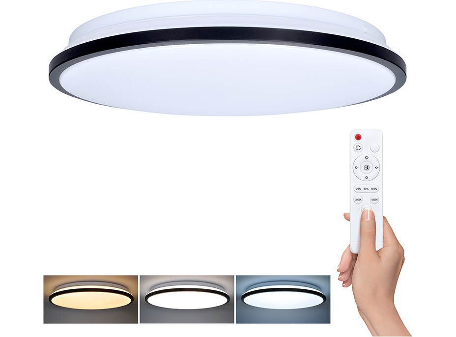 Solight LED osvetlenie s diaľkovým ovládačom Jamil, 48W, 3360lm, 40cm, zmena chromatickosti, stmievateľné
