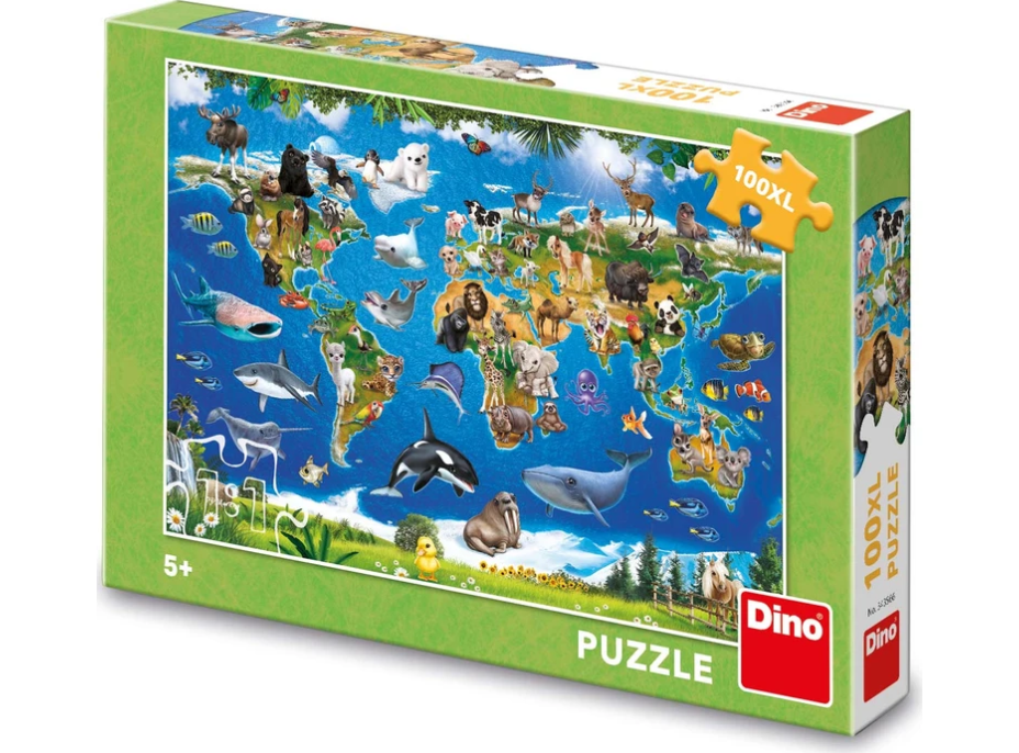 DINO Puzzle Mapa zvierat XL 100 dielikov