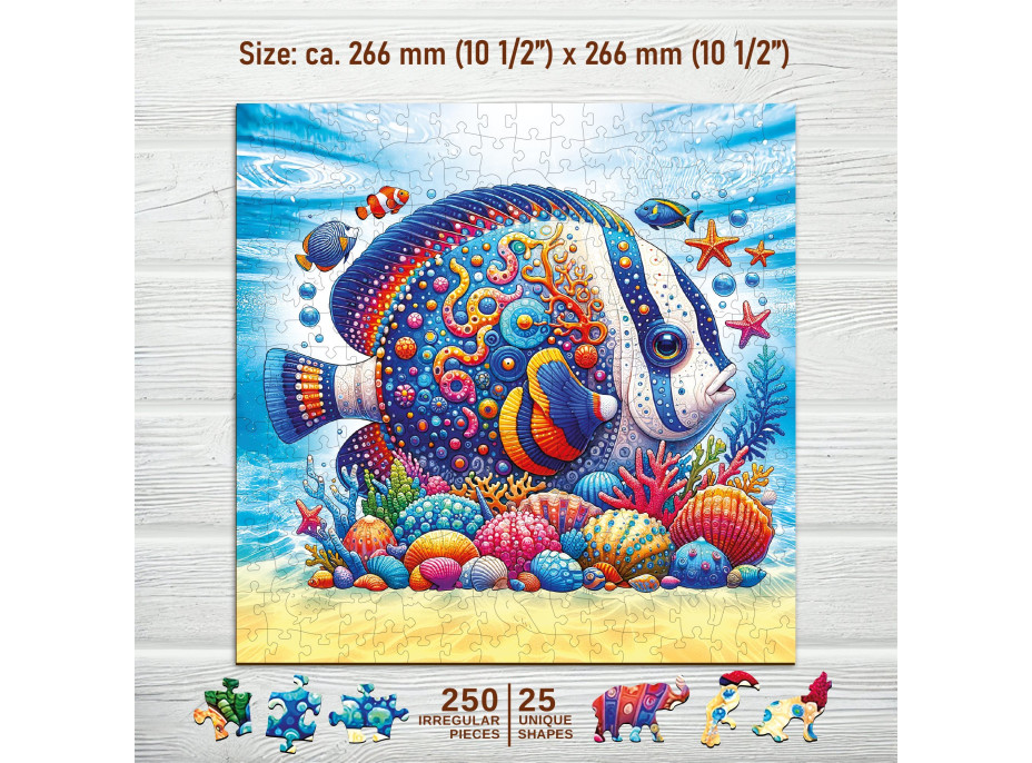 WOODEN CITY Drevené puzzle Exotická ryba 250 dielikov