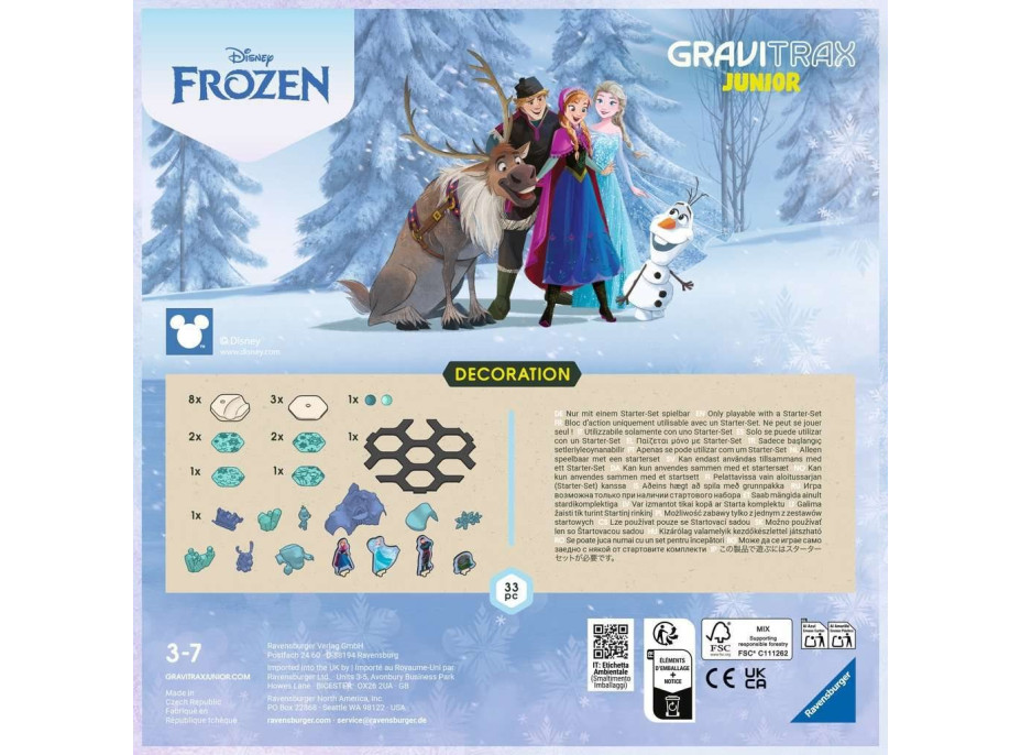 RAVENSBURGER GraviTrax Junior Dekorácie: Ľadové Kráľovstvo