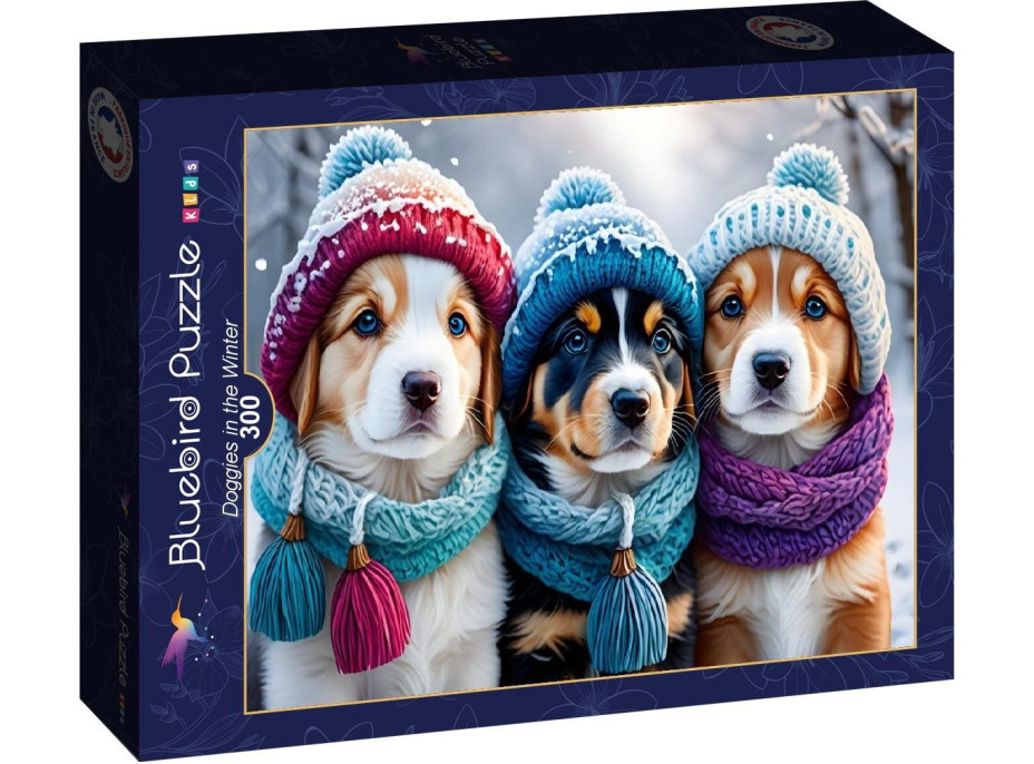 BLUEBIRD Puzzle Psíkovia v zime 300 dielikov