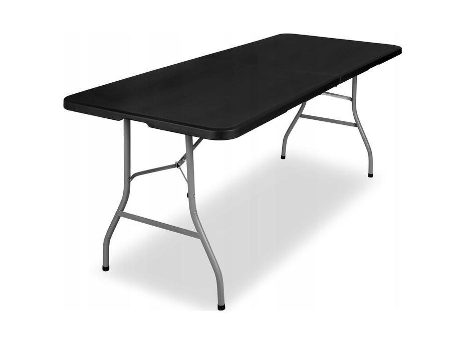 Zostava cateringového nábytku FETA BLACK (stôl 180 cm + 6 stoličiek) - čierna