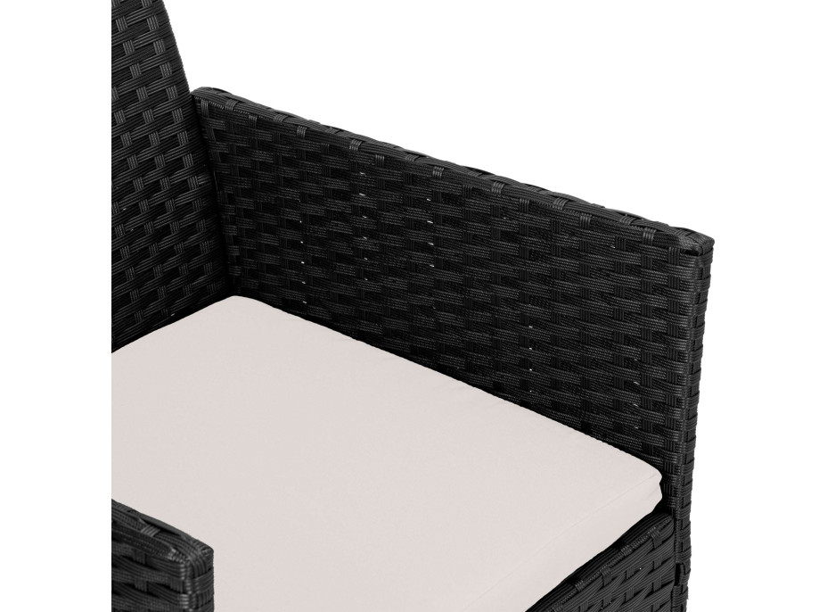 Zostava záhradného ratanového nábytku MAGNOLIA - čierna/béžová