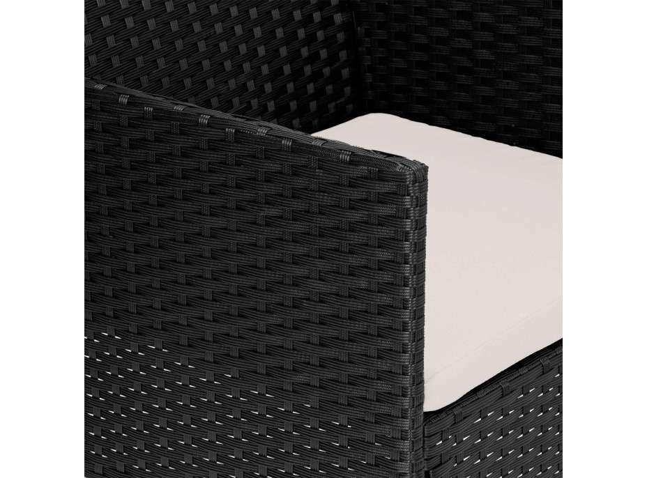 Zostava záhradného ratanového nábytku MAGNOLIA - čierna/béžová
