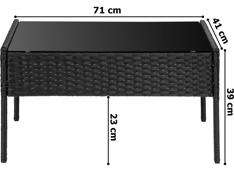 Zostava záhradného ratanového nábytku MAGNOLIA - čierna/béžová