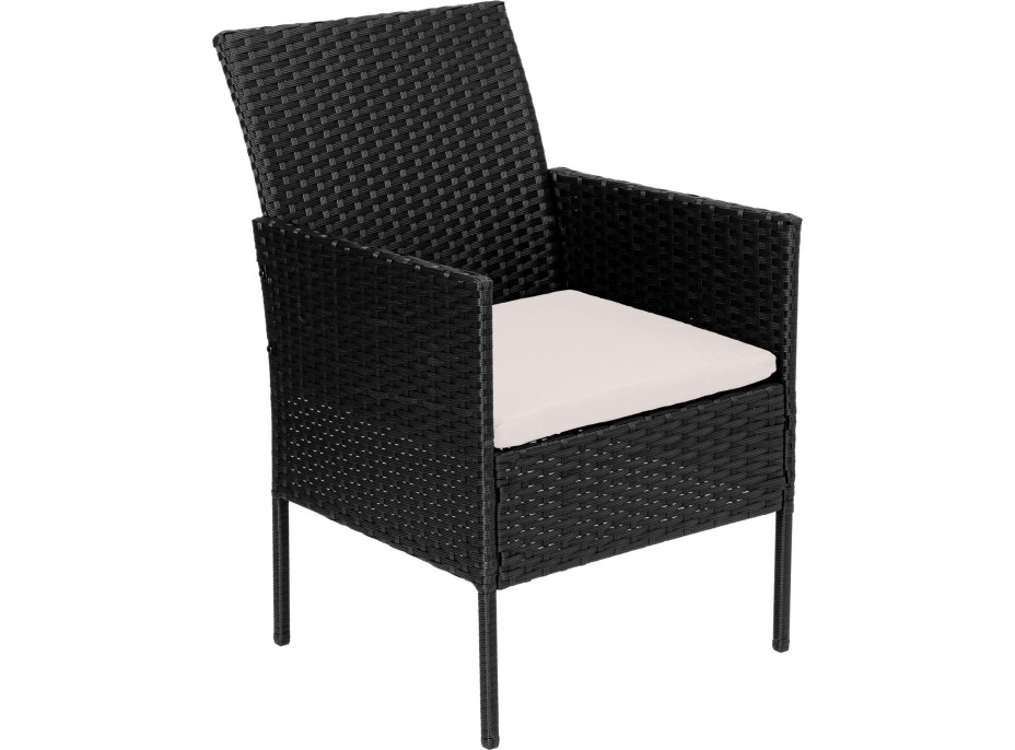 Zostava záhradného ratanového nábytku MAGNOLIA - čierna/béžová