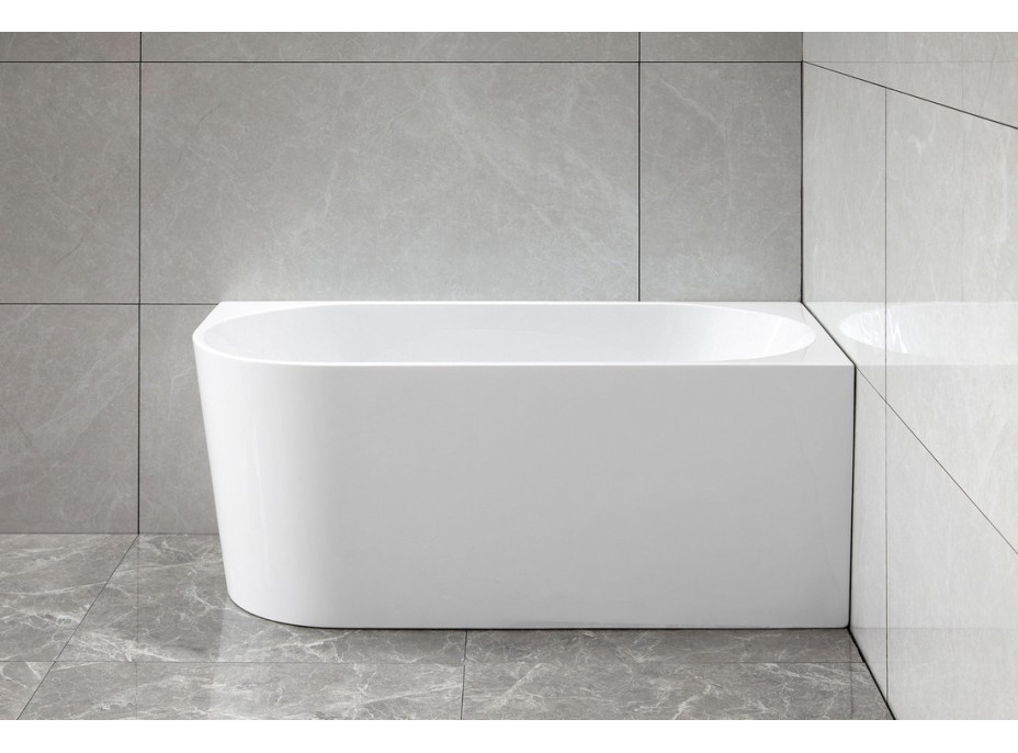 Aqualine TIBERA R rohová stojaca vaňa, 150x75cm, biela E1037