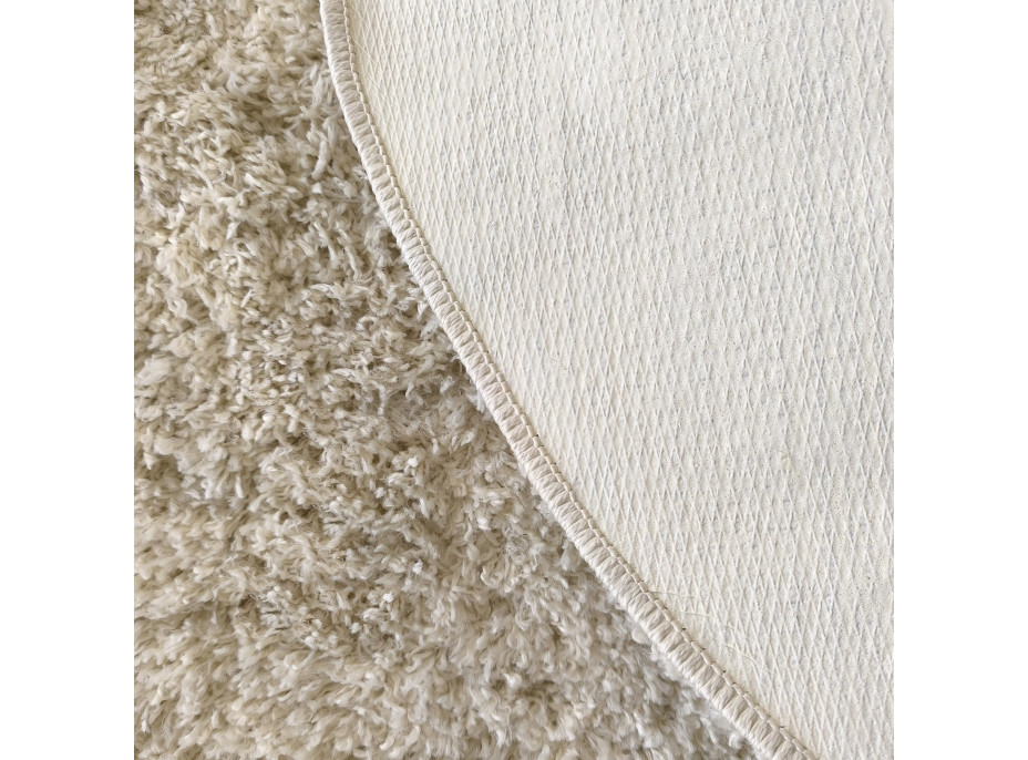 Moderný koberec SHAGGY CAMIL okrúhly - ecru