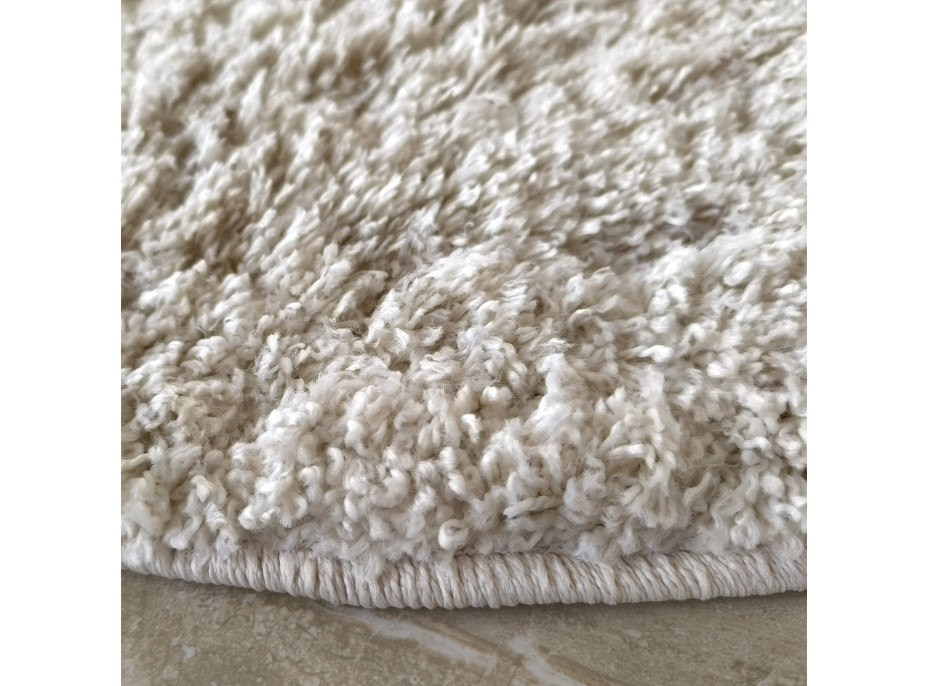 Moderný koberec SHAGGY CAMIL okrúhly - ecru