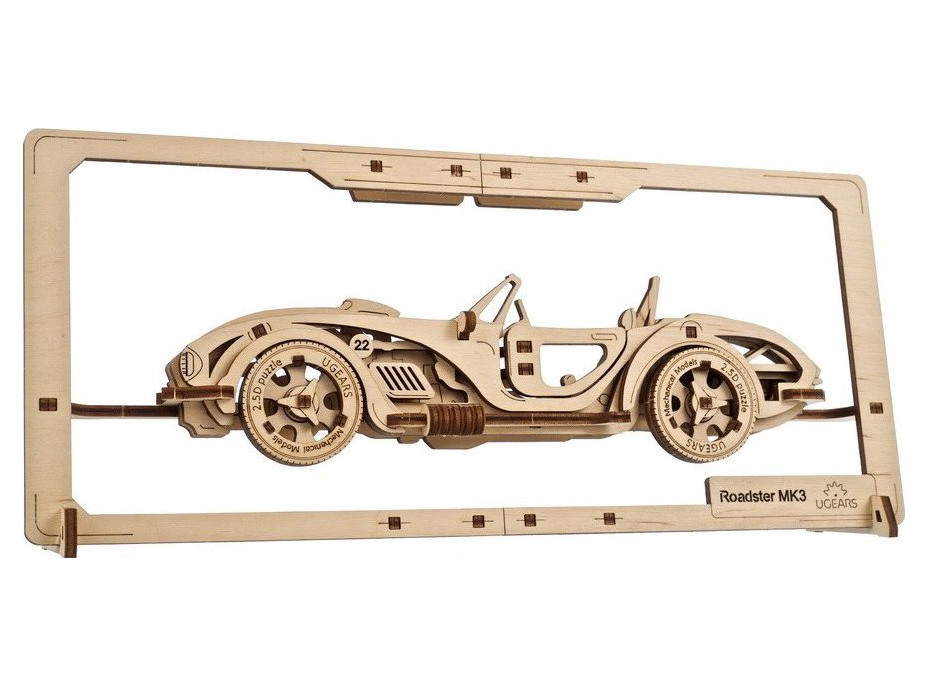 UGEARS 3D puzzle Roadster MK3 2,5D 62 dielikov