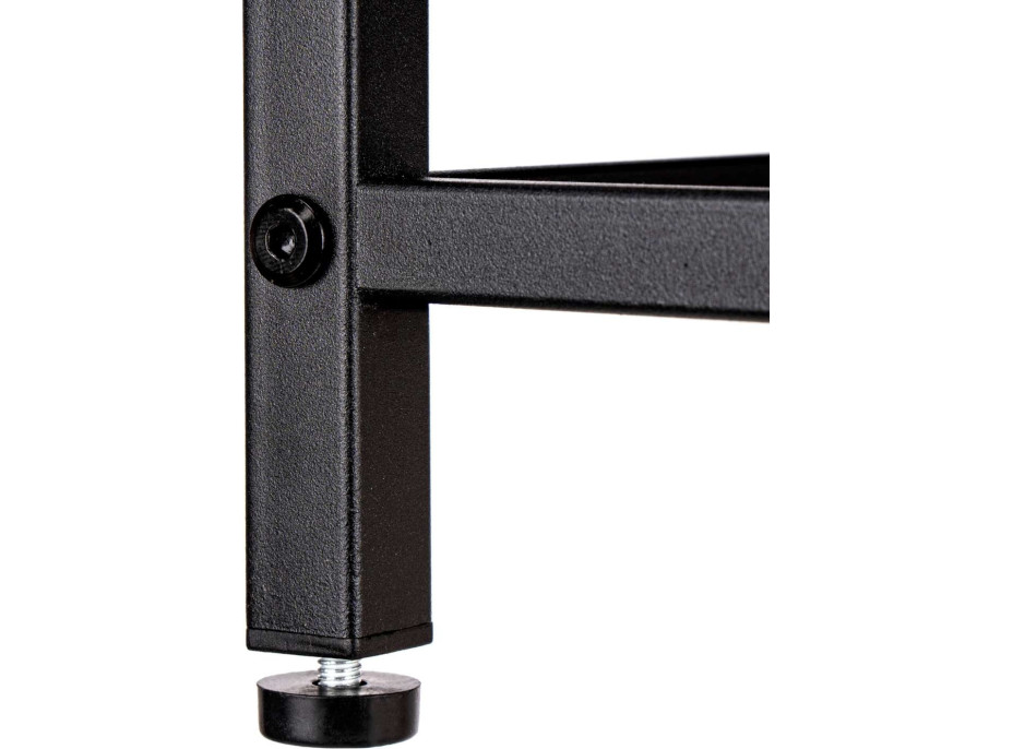 Dvojkomorový kôš na bielizeň s policami MIRUN 80L - čierny/starený dub