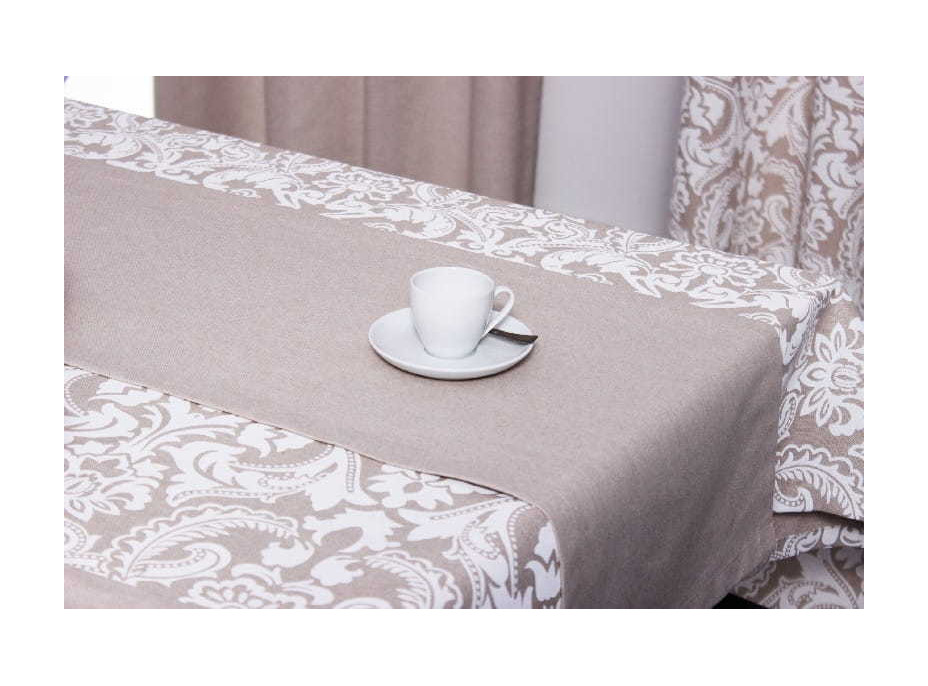 Dekoračný obrus ANGELA 135x220 cm - biely/béžový