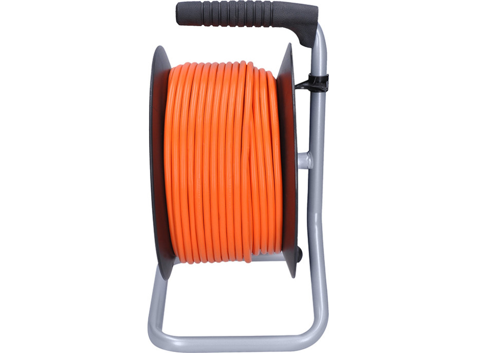 Solight predlžovací prívod na bubne, 4 zásuvky, 50m, oranžový kábel, 3x 1,5mm2