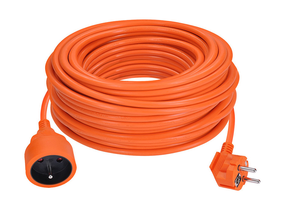Solight predlžovací prívod - spojka, 1 zásuvka, 30 m, 3 x 1,5 mm2, oranžová