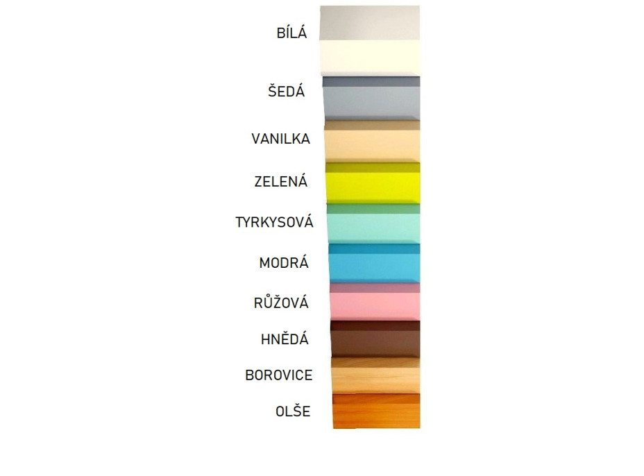 Detská poschodová posteľ TANY - 160x80 cm, biela farba, dva malé šuplíky